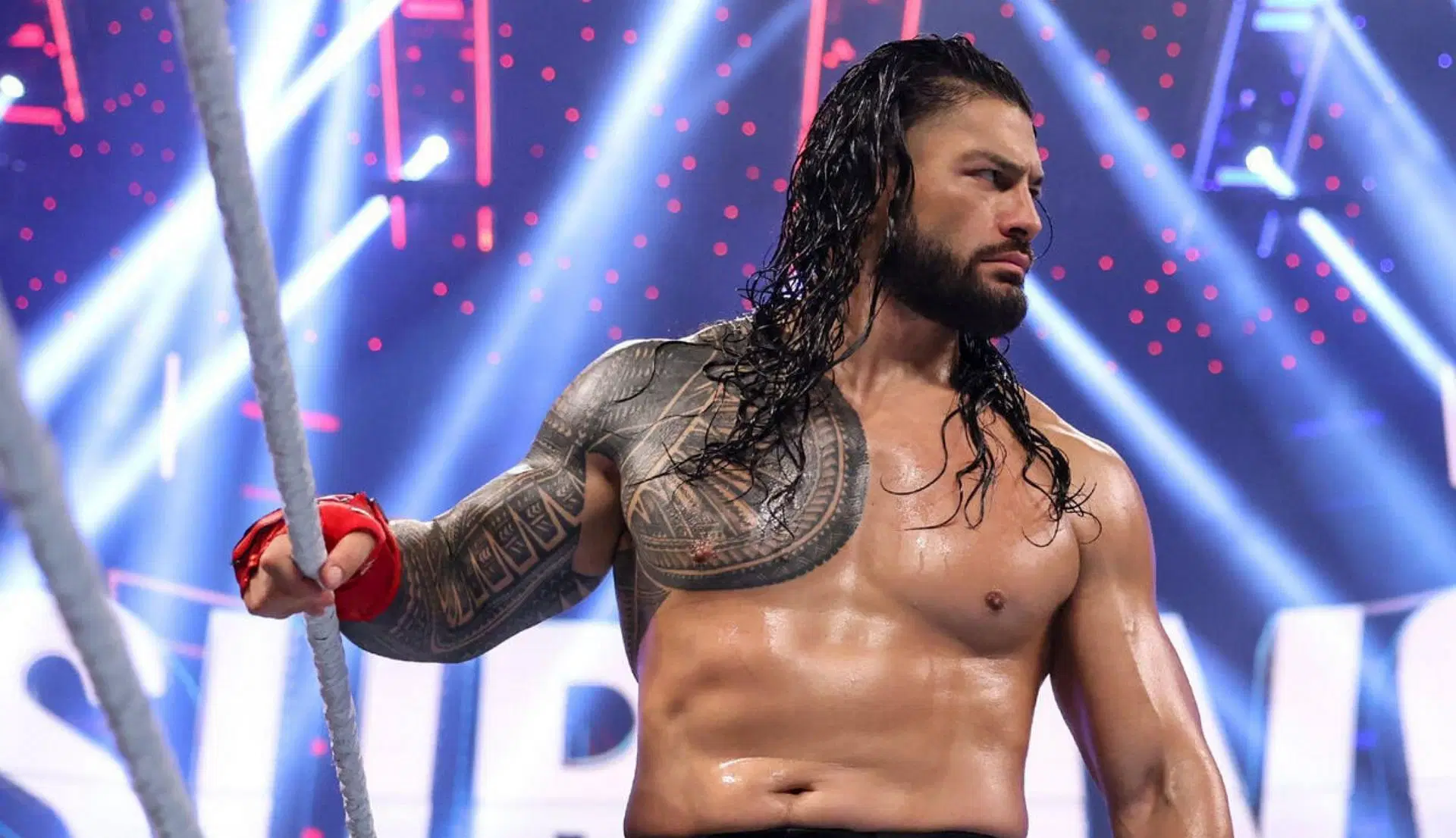 रोमन रेंस रिंग में खड़े हुए (Photo: WWE.com)