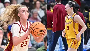 UConn's Kayleigh Heckel shares 4-word reaction as former USC teammate Avery Howell sweats it out in offseason workouts
