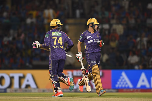 Sunil Narine and Rahmanullah Gurbaz will likely open for KKR in their IPL 2025 clash against RR. [P/C: Getty]