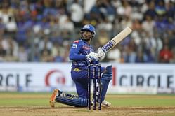Tilak Varma's poor form continues as he falls to Vijaykumar Vyshak for 1 in PBKS vs MI IPL 2025 match