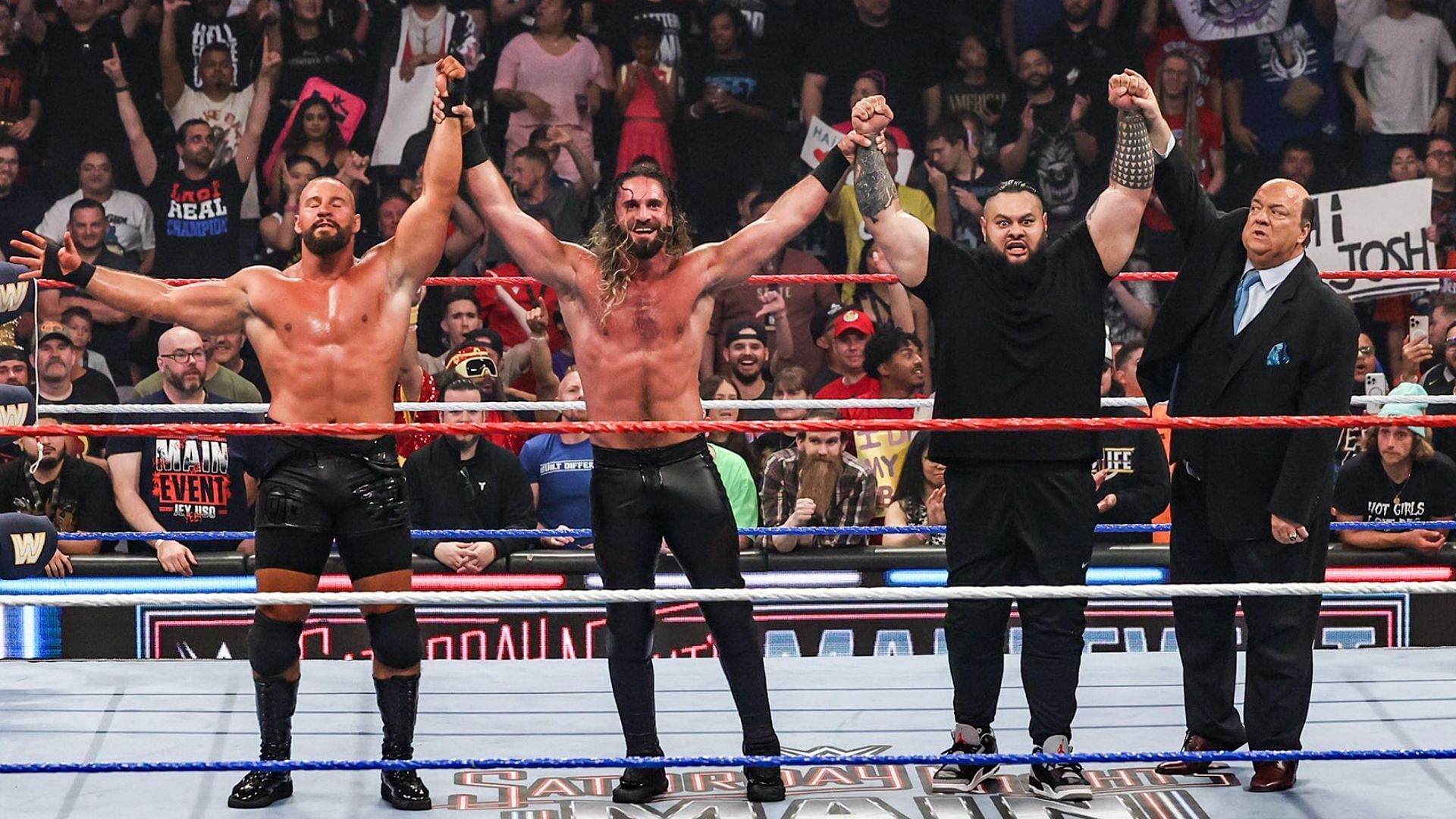 Bron Breakker, Seth Rollins, Bronson Reed &amp; Paul Heyman! [Image via: WWE UK