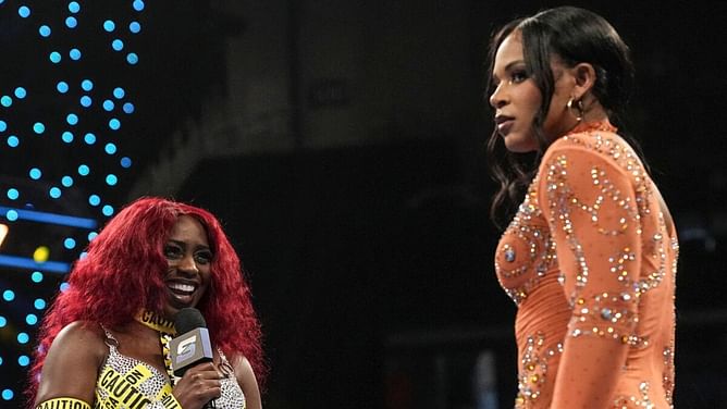 Bianca Belair reacts with a three-word message after Naomi stops by her parents' house