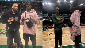 5-star prospect Oliviyah Edwards shares courtside moment with Damian Lillard, Dominique Malonga at Storm-Aces clash