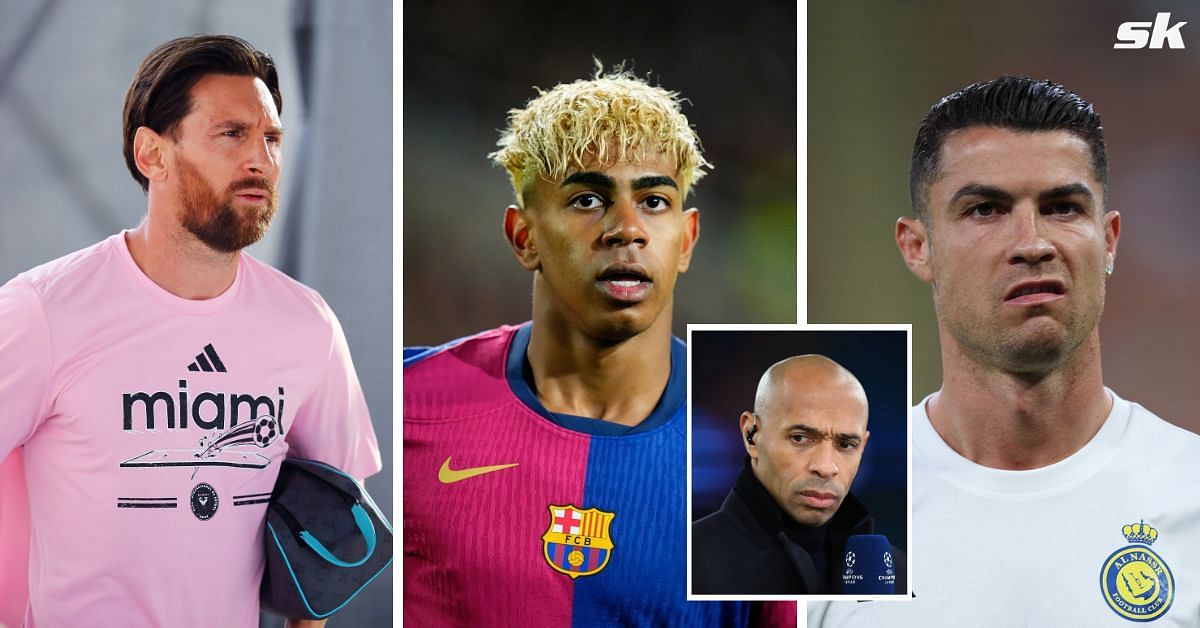 Lionel Messi, Lamine Yamal, Thierry Henry and Cristiano Ronaldo