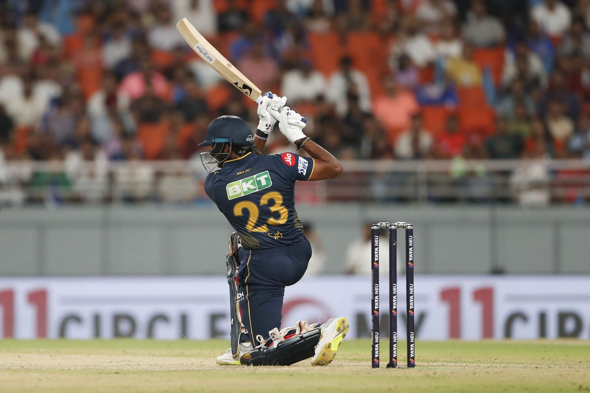 Sai Sudharsan struck 10 fours and a six during his 80-run knock in the IPL 2025 Eliminator. [P/C: Getty]