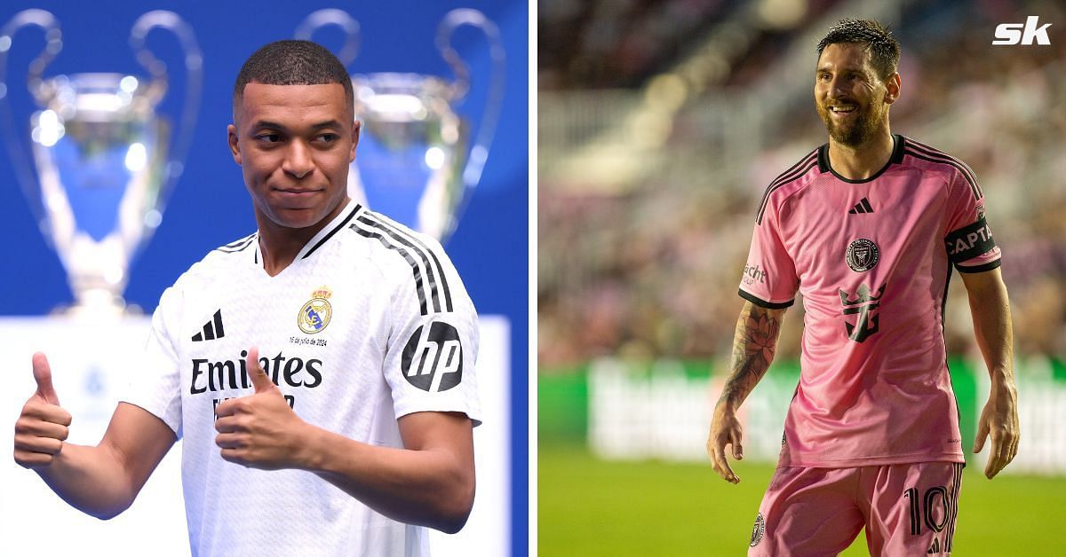 Kylian Mbappe and Lionel Messi in action for their respective teams in the football world 