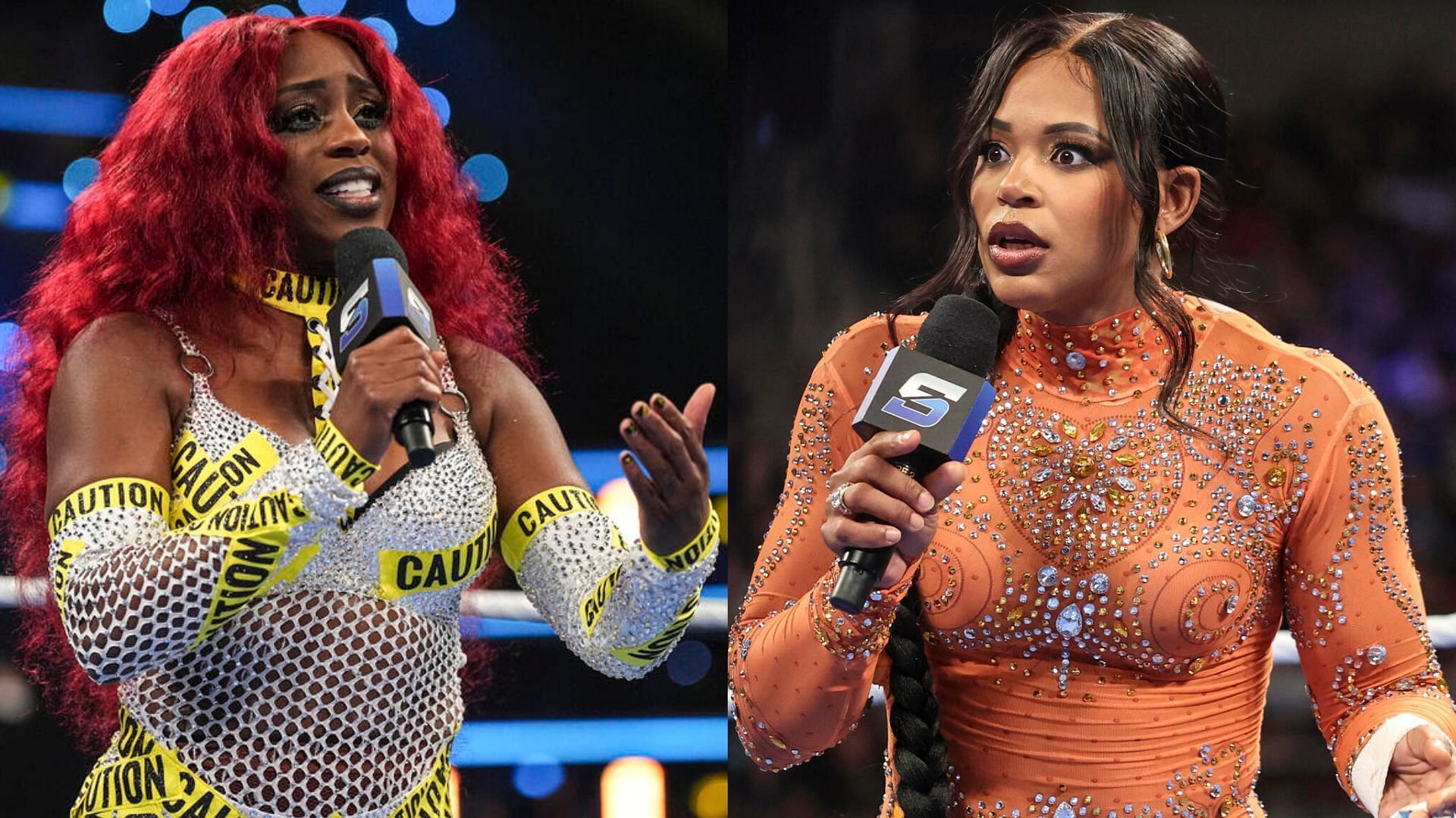 Naomi and Bianca Belair on SmackDown! [Images from WWE.com]