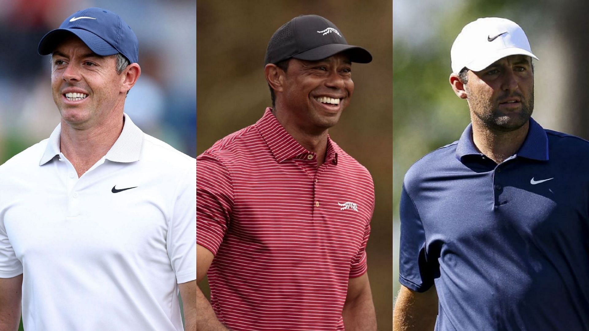 Tiger Woods, Rory McIlroy and Scottie Scheffler/Source: Getty Images