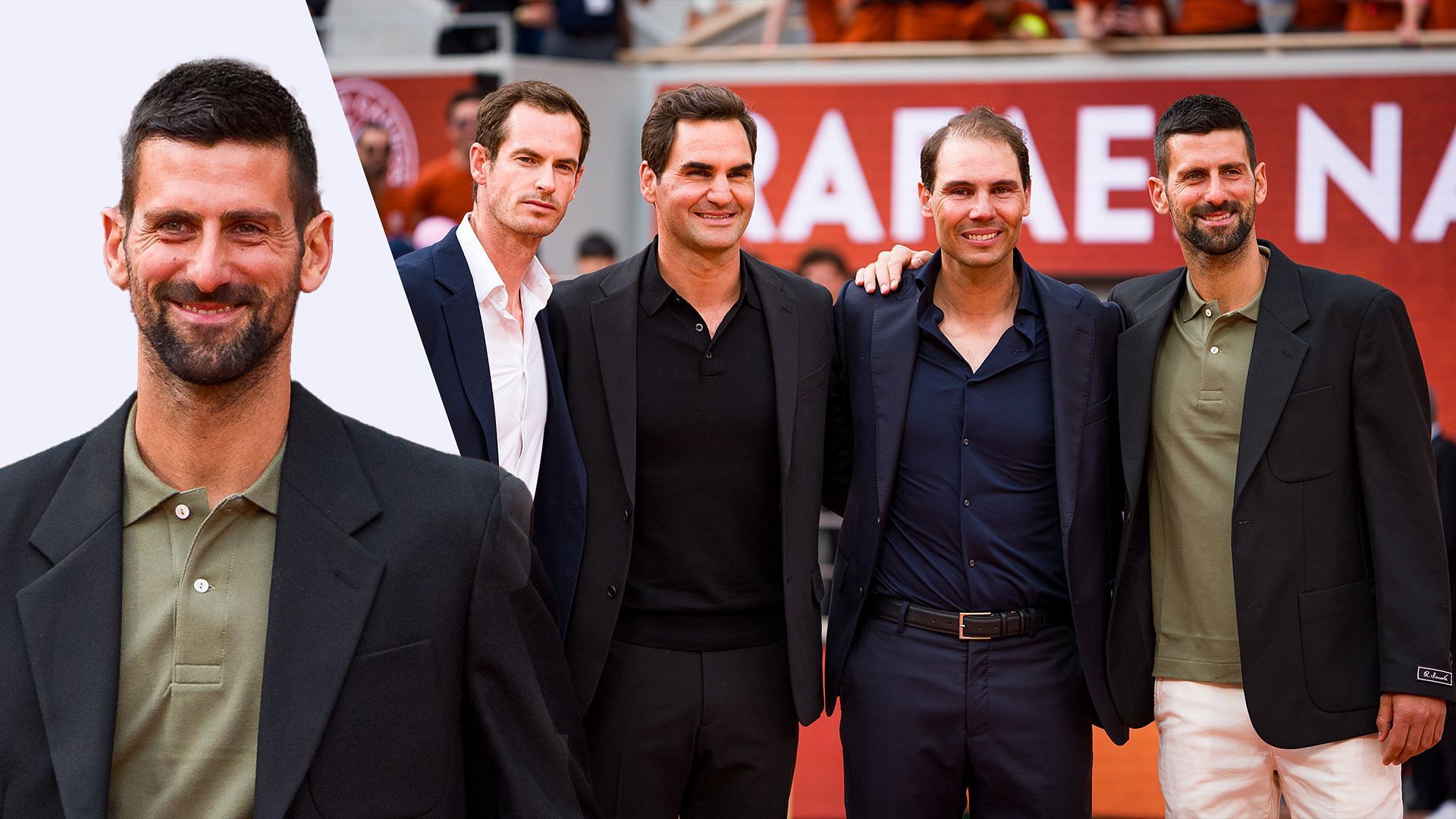 Novak Djokovic (L); Andy Murray, Roger Federer, Rafael Nadal, Novak Djokovic (R) - Source: Getty