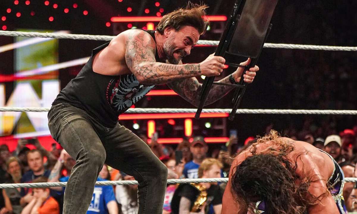 CM Punk attacked Seth Rollins on Monday Night RAW tonight. [Photo credit: WWE.com]