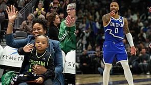 Damian Lillard and daughter Kali Lillard spend time with HOF 'God mom' Tina Thompson at Storm game