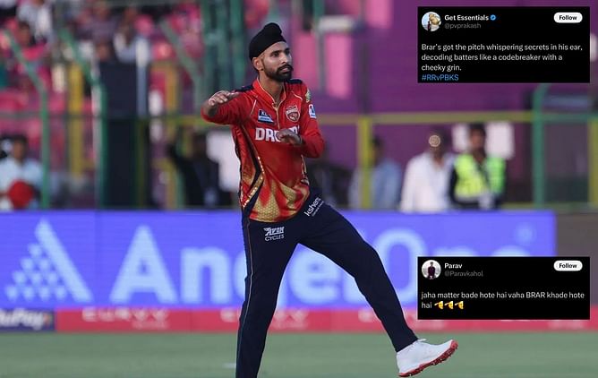 "Decoding batters like a codebreaker" - Fans laud Harpreet Brar's stunning spell in RR vs PBKS IPL 2025 match
