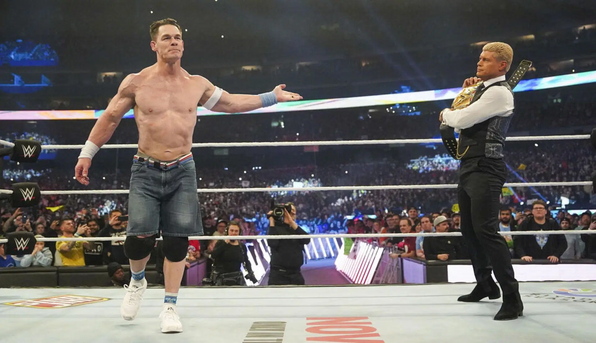 जॉन सीना और कोडी रोड्स रिंग में आमने-सामने (Photo:WWE.com)