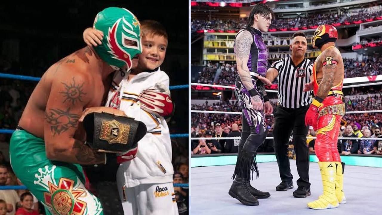 Dominik Mysterio &amp; Rey Mysterio (Image via wwe.com)