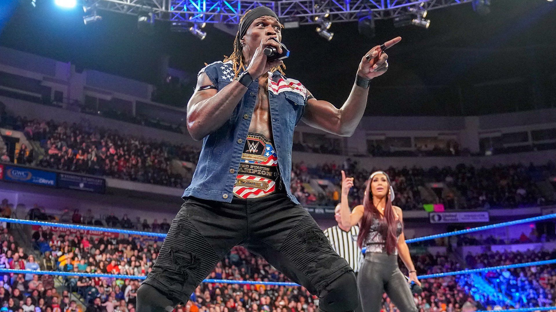 R-Truth with the WWE United States Championship on SmackDown