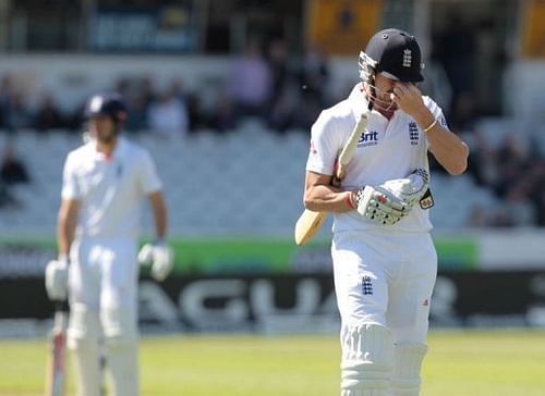 England's Nick Compton walks back to the pavilion in Leeds on May 25, 2013 England's Nick Compton walks back to the pavilion in Leeds on May 25, 2013