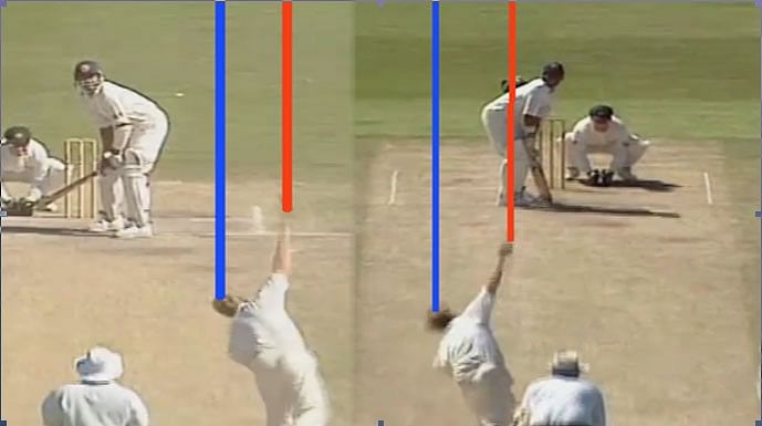 Warne bowling his different variations (Notice the similar release point) (Image courtesy: Dawn.com)